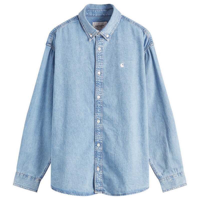 カーハート メンズ トップス シャツ デニム Carhartt WIP Lucas Denim Shirt Blue Bleached ブルー