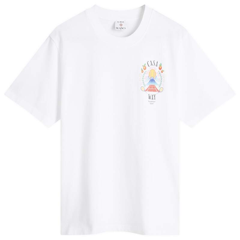 カサブランカ メンズ トップス Tシャツ プリント Casablancasa Way Mountain Printed T-Shirt White ホワイト