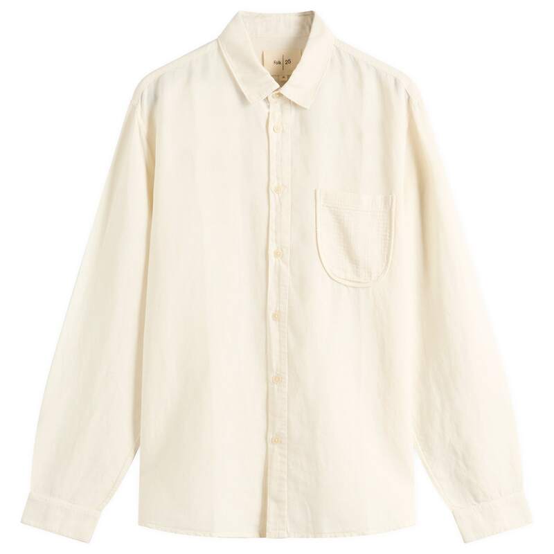 フォーク メンズ トップス シャツ コントラスト Folk Contrast Pocket Shirt Ecru エクリュ