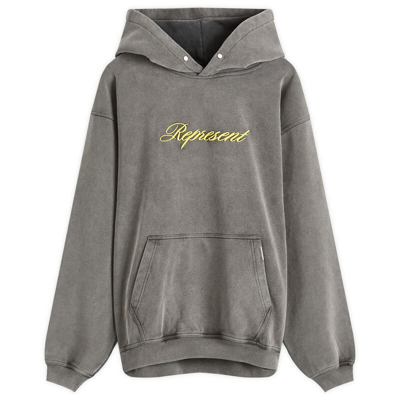リプレゼント メンズ アウター パーカー・スウェット ロゴ Represent Script Logo Hoodie Vintage Grey グレー