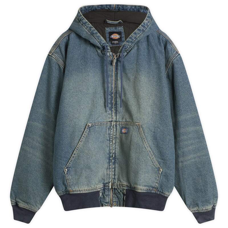 ディッキーズ メンズ アウター ジャケット・ブルゾン デニム Dickies Hilham Hoodedenim Jacket Khaki Tinted Blue ブルー