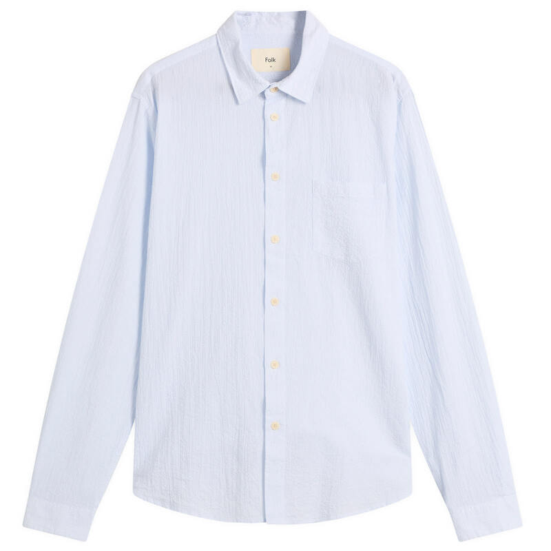 フォーク メンズ トップス シャツ リラックスフィット Folk Relaxed Fit Shirt Blue Microstripe ブルー