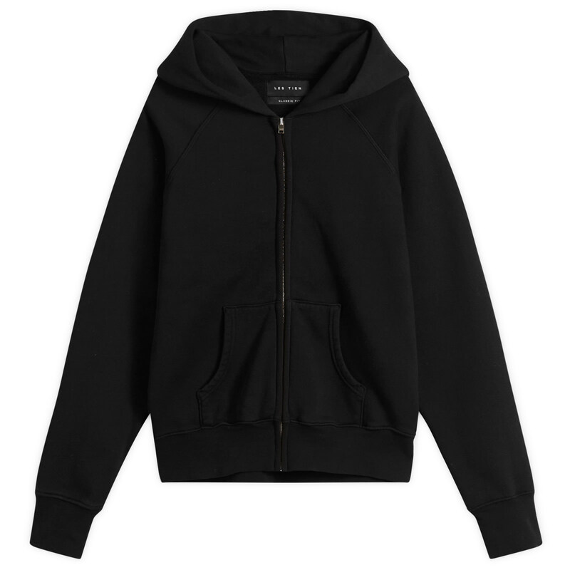 レス ティエン メンズ アウター パーカー・スウェット Les Tien Heavyweight Raglan Zip Hoodie Jet Black ブラック