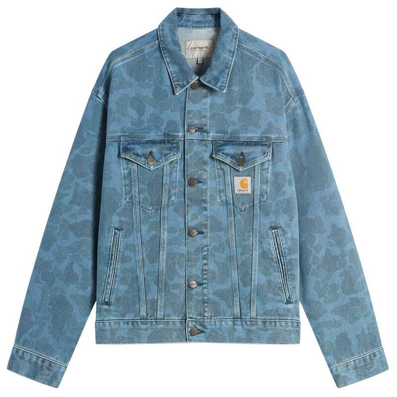 カーハート メンズ アウター ジャケット・ブルゾン Carhartt WIP Duck Helston Jacket Blue Camo Duck ブルー