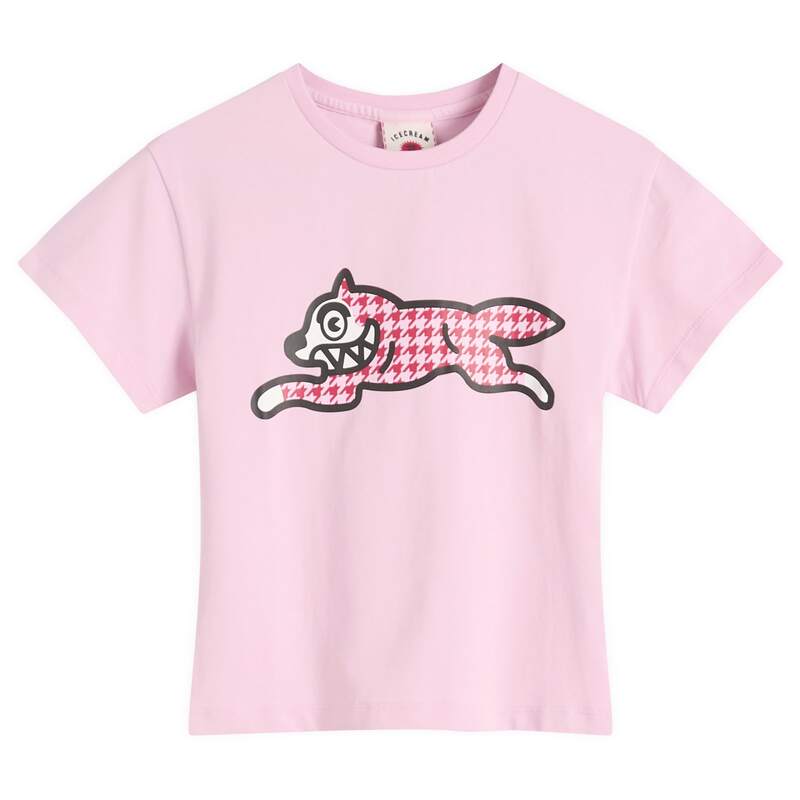 アイスクリーム レディース トップス Tシャツ ICECREAM Houndstooth Running Dog Baby T-Shirt Pink ピンク