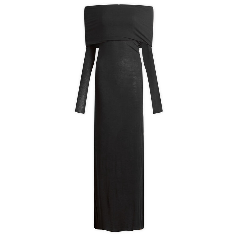 スキムズ レディース トップス ワンピース シアー SKIMSheer Modal Off Shoulder Long Dress Onyx