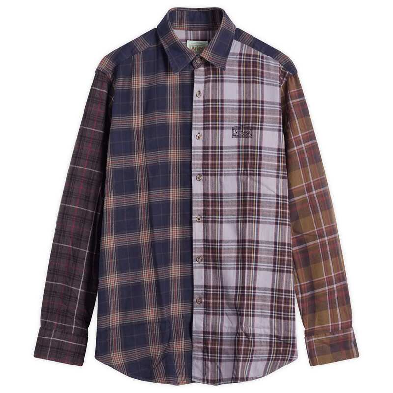 アリーズ メンズ トップス シャツ パッチワーク Aries Overdyed Patchwork Shirt Purple パープル 23,532円