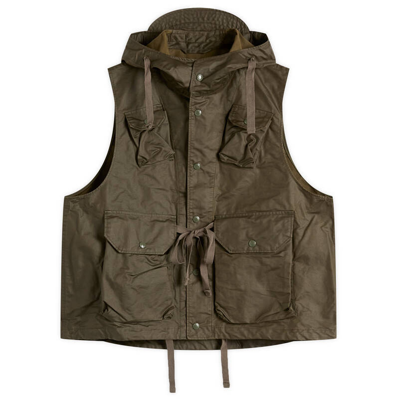 エンジニアードガーメンツ メンズ アウター ベスト コットン Engineered Garments Waxed Cotton Field Vest Olive オリーブ 50,280円