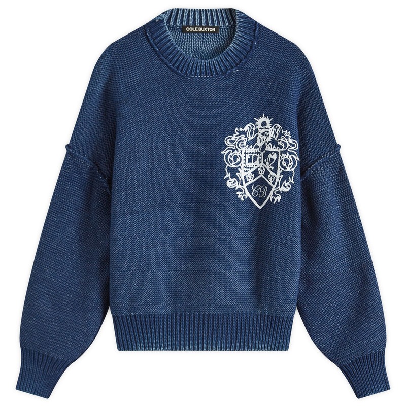 コール バクストン メンズ アウター ニット・セーター Cole Buxton Collegiate Crest Knit Sweater Navy ネイビー
