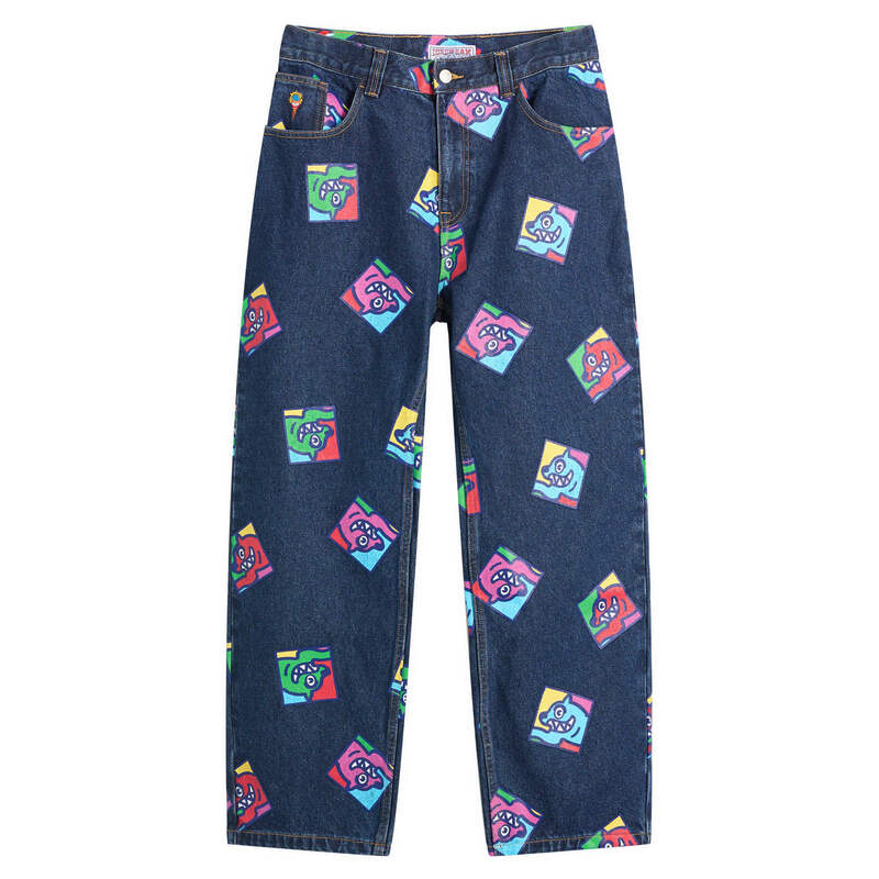 アイスクリーム メンズ ボトムス デニムパンツ ジーンズ ICECREAM Running Dog Tile Loose Straight Jeans Indigo インディゴ