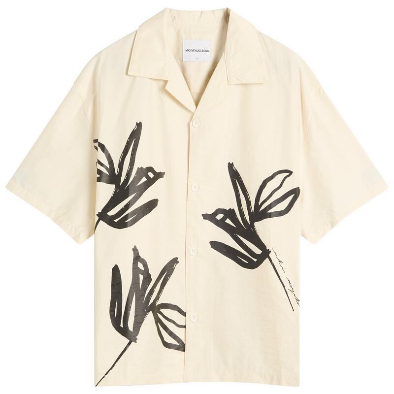 エムケーアイ メンズ トップス シャツ MKI Washed Ink Flower Vacation Shirt - Presented by END. Bone