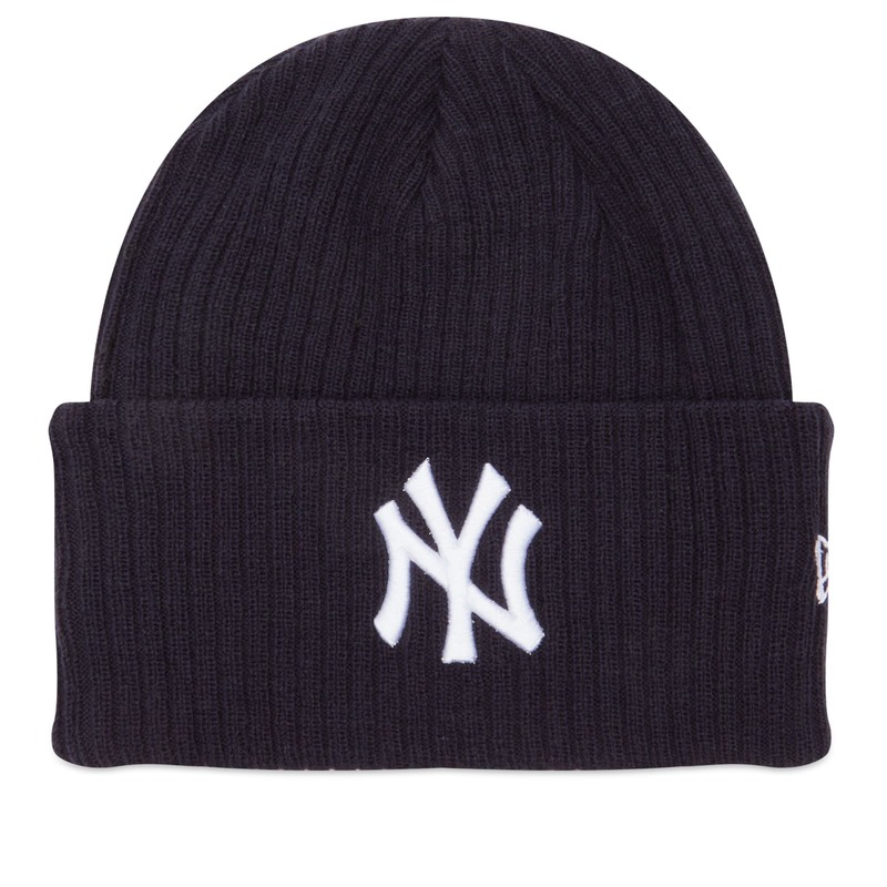 ニューエラ メンズ アクセサリー 帽子 New Era New York Yankees Wide Cuff Beanie Hat Navy ネイビー