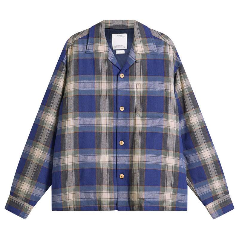 ビズビム メンズ アウター 上衣・上衣 プルオーバー 落ちこむ Visvim Keesey Check Down Shirt Jacket Blue 青色