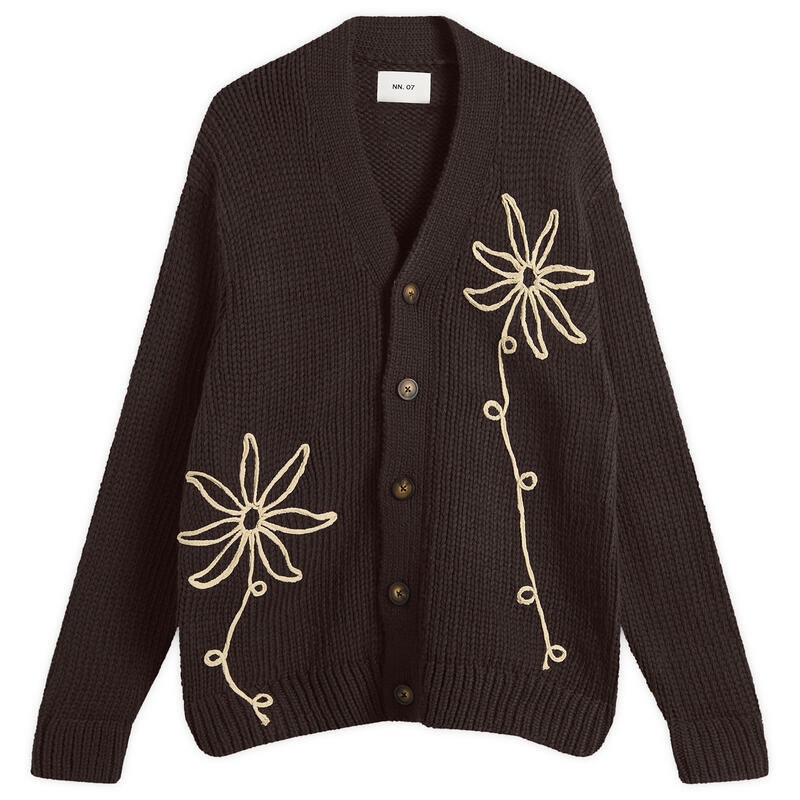 NN07 メンズ アウター カーディガン NN07 Mika Flower Cardigan Dusky Port