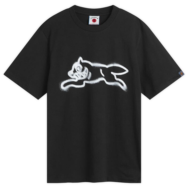 アイスクリーム メンズ トップス Tシャツ ICECREAM Spray Paint Running Dog T-Shirt Black ブラック