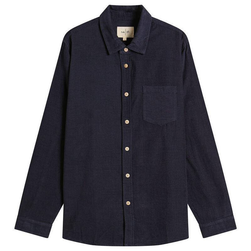フォーク メンズ トップス シャツ Folk Direction Babycord Shirt Dark Navy ネイビー