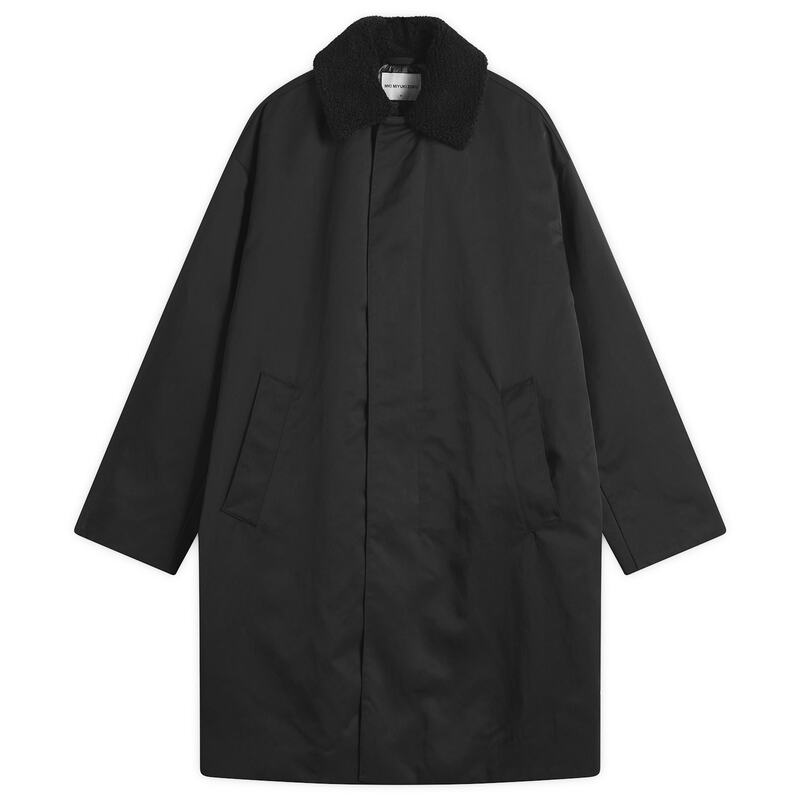 エムケーアイ メンズ アウター 厚地の外套 ナイロン MKI Padded Nylon Overcoat Black 黒いこと