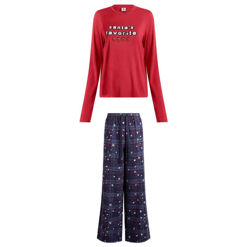 スキムズ レディース トップス シャツ SKIMS x CPFM Long Sleeve & Flannel Pant Sleep Set Brick Santa'S Fav Print
