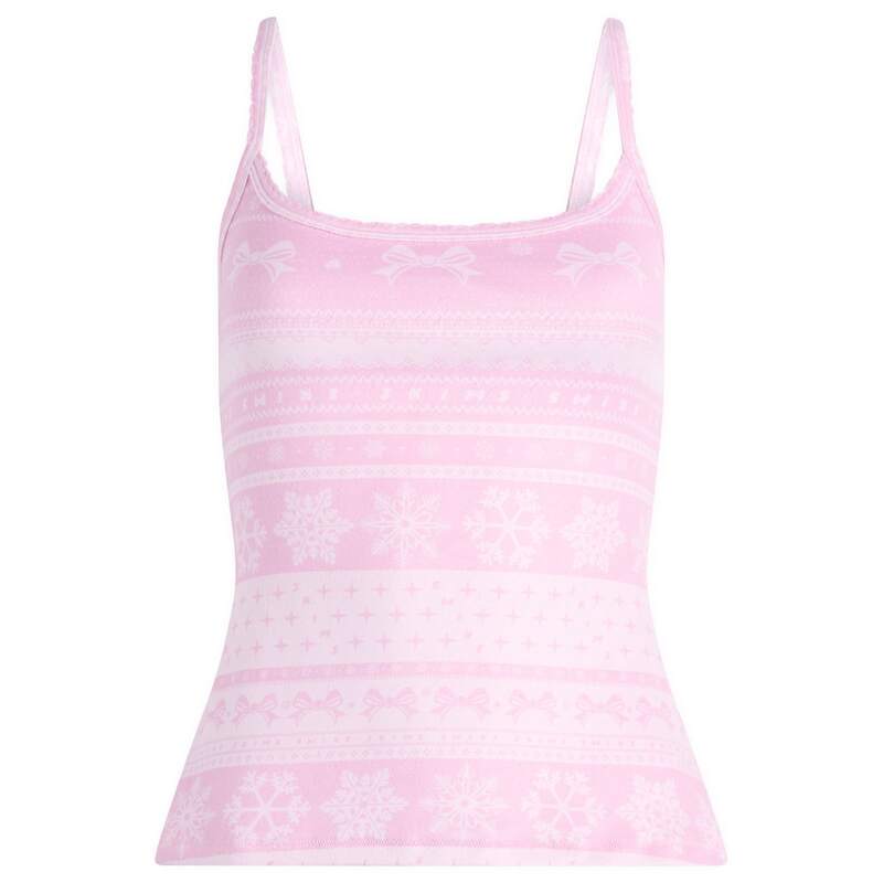 スキムズ レディース トップス シャツ プラスサイズ SKIMS Plush Pointelle Cami Top Bubblegum Bow Fairisle