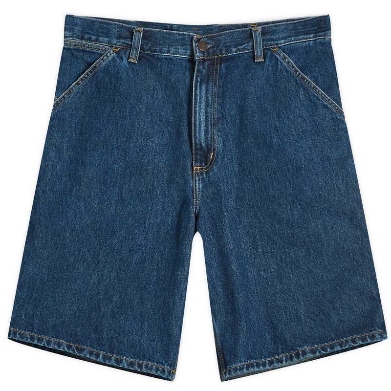 カーハート メンズ ボトムス ハーフパンツ・ショーツ ショートパンツ デニム Carhartt WIP Denim Single Knee Shorts Blue Stone Washed ブルー