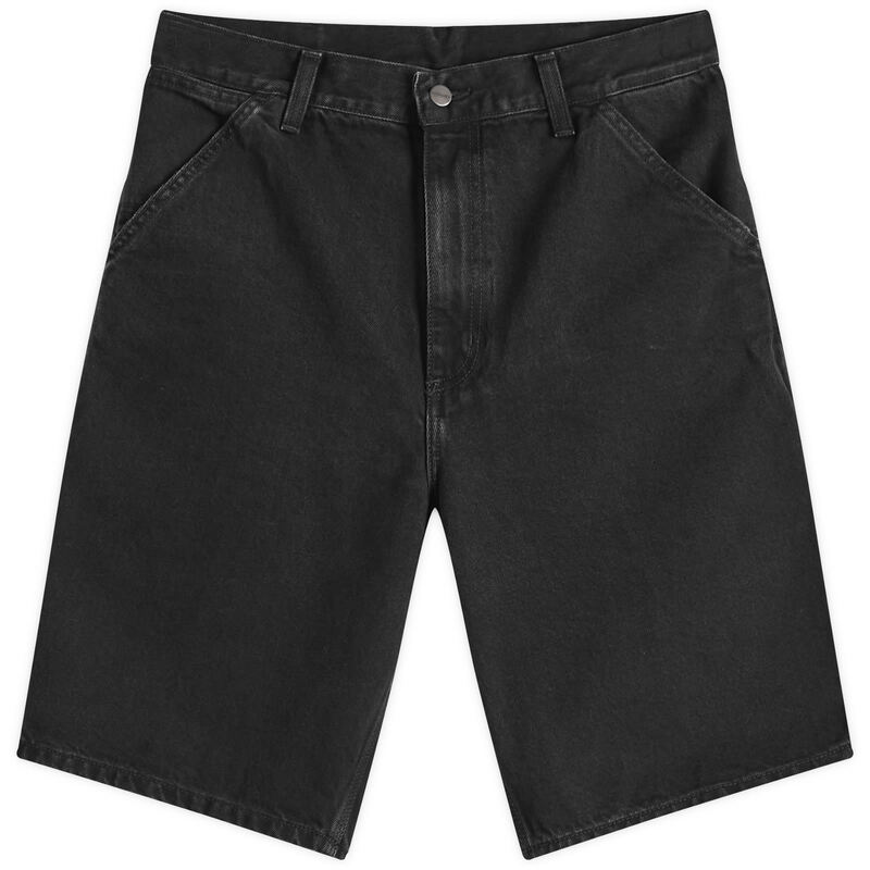 カーハート メンズ ボトムス ハーフパンツ・ショーツ ショートパンツ デニム Carhartt WIP Denim Single Knee Shorts Black Stone Washed ブラック