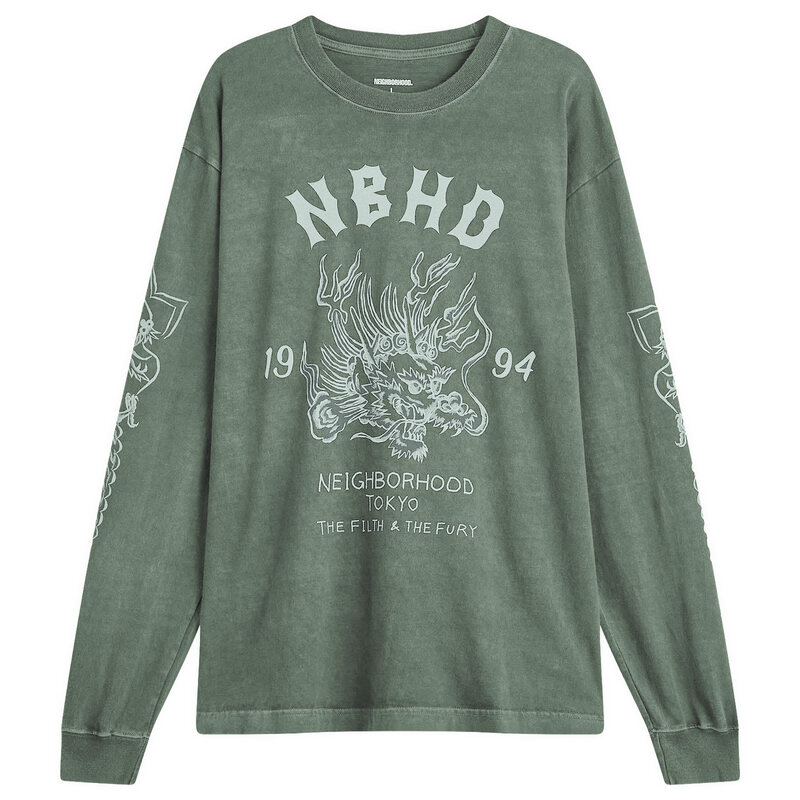 ネイバーフッド メンズ トップス Tシャツ Neighborhood LS-14 Souvenir Long Sleeve T-Shirt Green グリーン