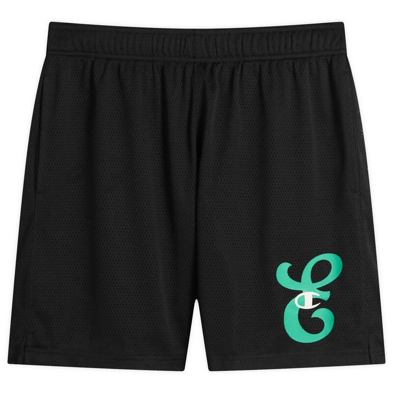 チャンピオン メンズ ボトムス ハーフパンツ・ショーツ メッシュ ショートパンツ Champion for E by END. Meshorts 'Emerald' Black ブラック