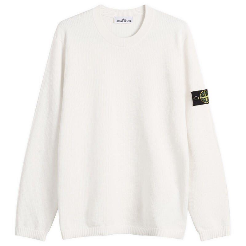 ストーンアイランド メンズ アウター ニット・セーター クルーネック Stone Island Micro Stitch Crew Neck Jumper Ivory アイボリー
