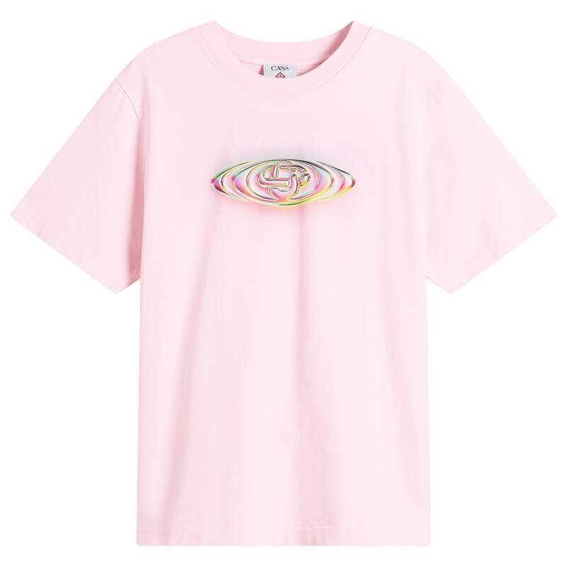 カサブランカ メンズ トップス Tシャツ ロゴ Casablanca Glass Logo Classic T-Shirt Pink ピンク