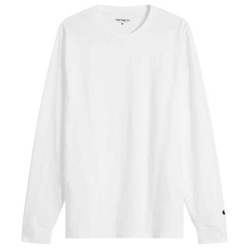 カーハート メンズ トップス Tシャツ Carhartt WIP Long Sleeve Base T-Shirt White & Black ホワイト｜ReVida 店 8,506円