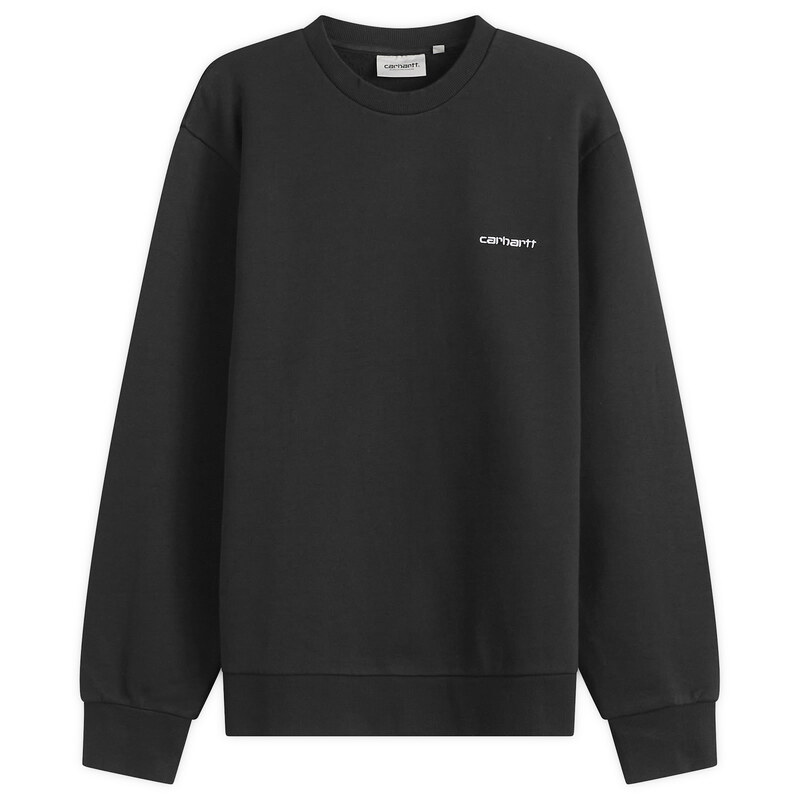 カーハート メンズ アウター パーカー・スウェット シャツ Carhartt WIP Script Embroidery Sweatshirt Black & White ホワイト