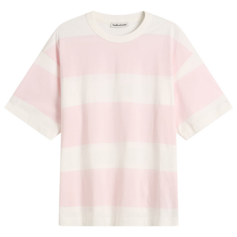 ワイエムシー メンズ トップス Tシャツ YMC Triple Stripe T-Shirt Light Pink & White ホワイト