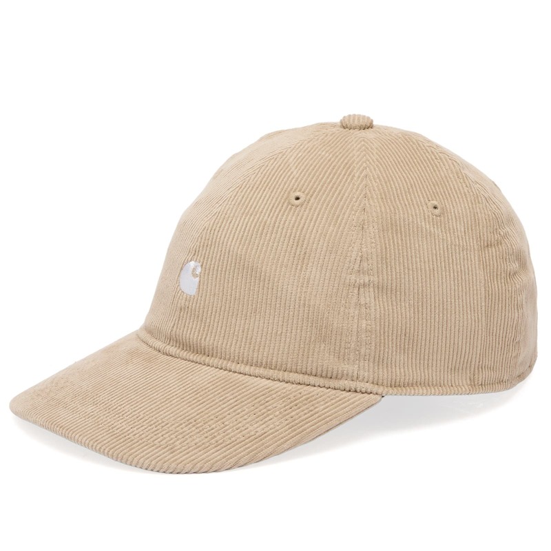 カーハート メンズ アクセサリー 帽子 コーデュロイ キャップ Carhartt WIP Harlem Corduroy Cap Wall & White ホワイト