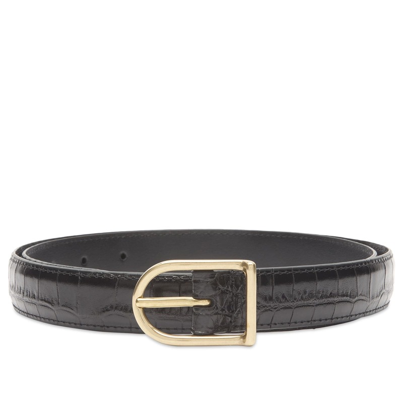アンダーソンズ メンズ アクセサリー ベルト プリント レザー Andersonslim Alligator Print Leather Belt Black ブラック