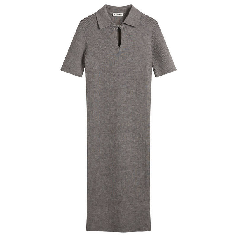 ジル・サンダー レディース トップス ポロシャツ ミディワンピース ミディ ニット Jil Sander Knitted Polo Midi Dress London Fog