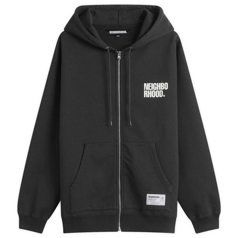 ネイバーフッド メンズ アウター パーカー・スウェット ロゴ Neighborhood Classic Logo Zip Hoodie Black ブラック