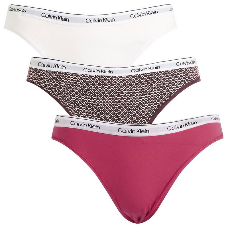 カルバンクライン レディース アンダーウェア パンツ Calvin Klein Icon Bikini Brief - 3 Pack Innuendo Dark Berry & White ホワイト