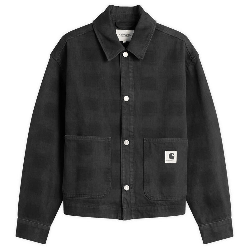 鉄道車両ハート形 レディース アウター 上衣・上衣 プルオーバー Carhartt WIP Everson Shirt Jacket Black 黒いこと レディースファッション-コート・ジャケット