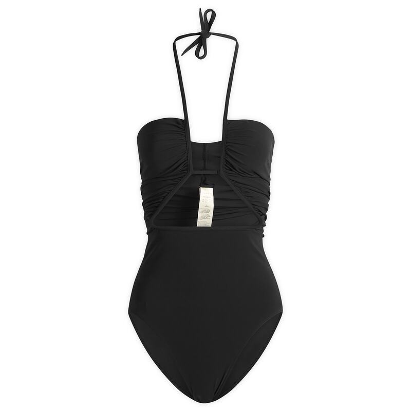 リックオウエンス レディース 水泳着 上下書き割り Rick Owens Prong Swimsuit Black 黒いこと