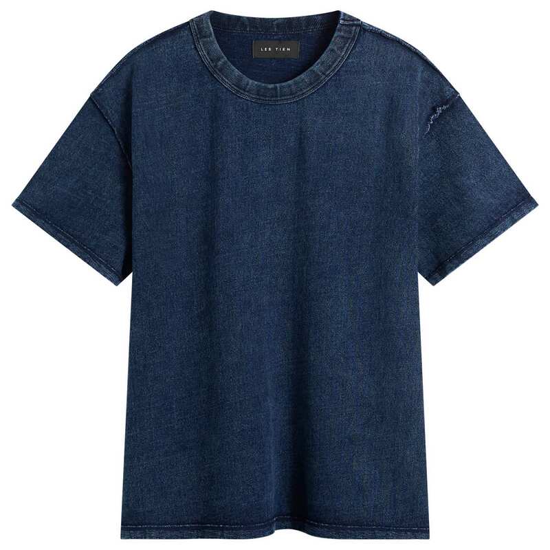 レス ティエン メンズ トップス Tシャツ Les Tien Heavyweight Binded Neck Inside Out-Shirt Vintage Indigo インディゴ