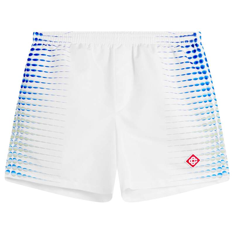 カサブランカ メンズ 海水着 二分の一ズボン下・さる股引き 刷り上げる 遊撃手ズボン下 Casablanca Printed Swim Shorts White 白いこと