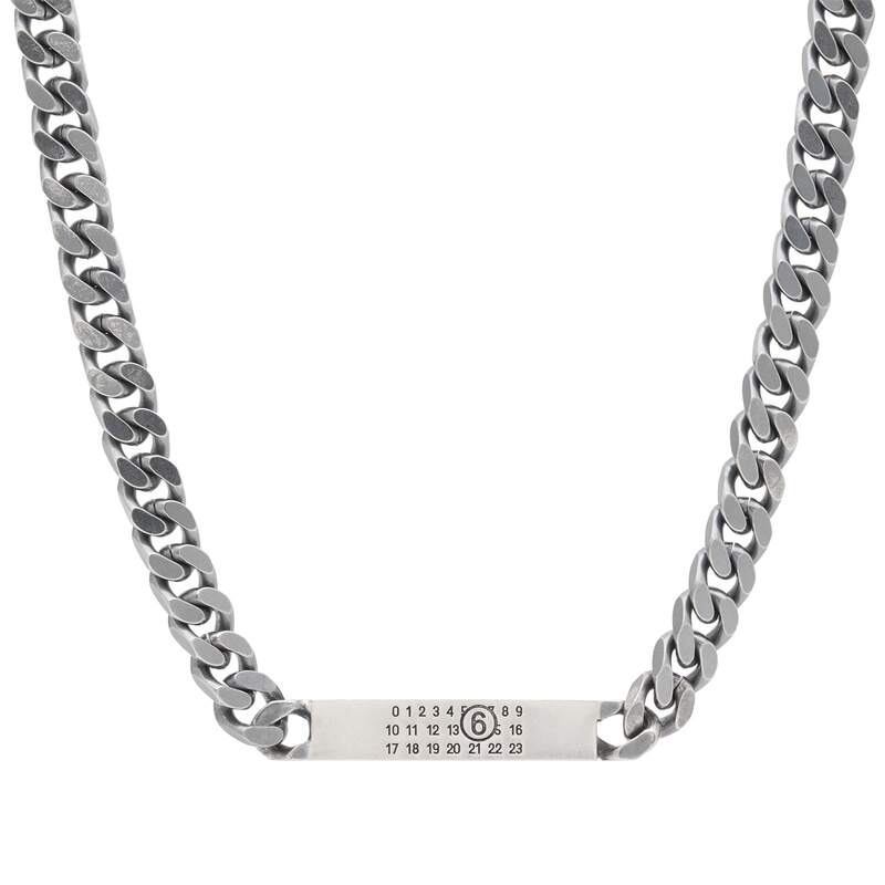 マルタンマルジェラ メンズ 添え物 ネックレス・チョーカー・ペンダントトップ スピード競技 MM6 Maison Margiela ID Tag Curb Necklace Brunito
