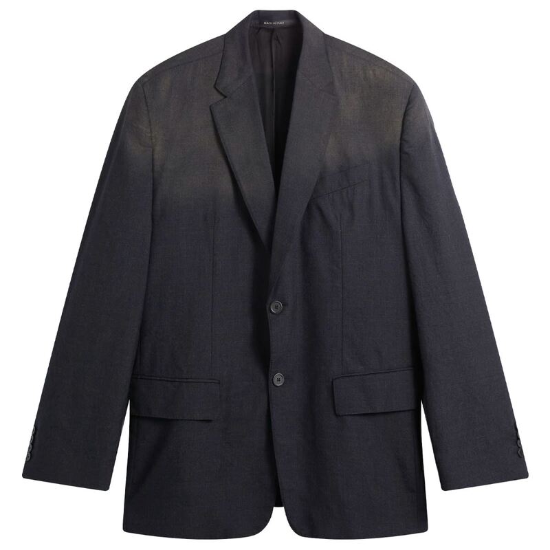 バレンシアガ メンズ アウター ジャケット・ブルゾン ブレザー Balenciaga Shadow Prince Of Wales Check Blazer Anthracite チェック