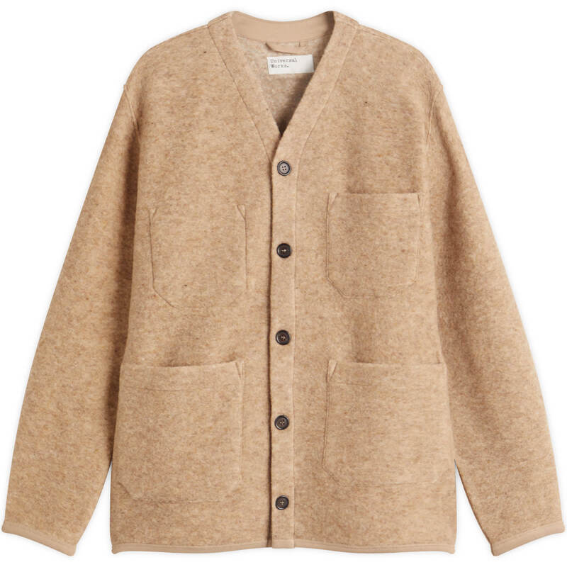 ユニバーサルワークス メンズ アウター カーディガン ウール フリース Universal Works Wool Fleece Cardigan - Presented by END. Stone ストーン