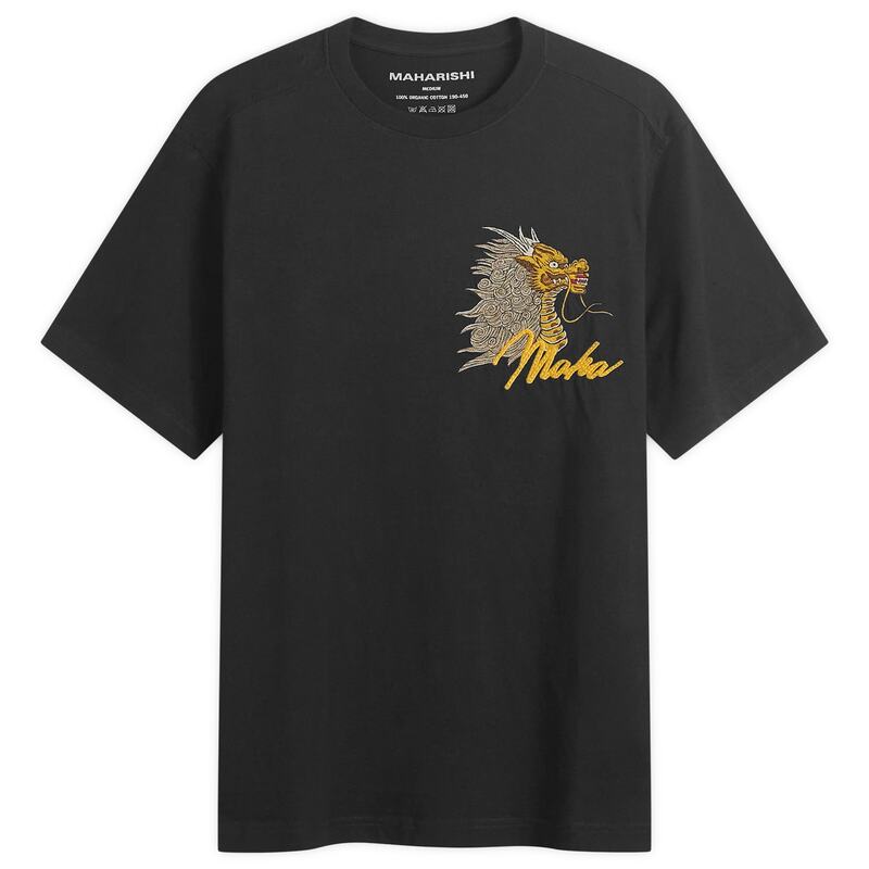 マハリシ メンズ トップス Tシャツ 刺繍 Maharishi Year of the Fire Horsembroidered T-Shirt Black ブラック