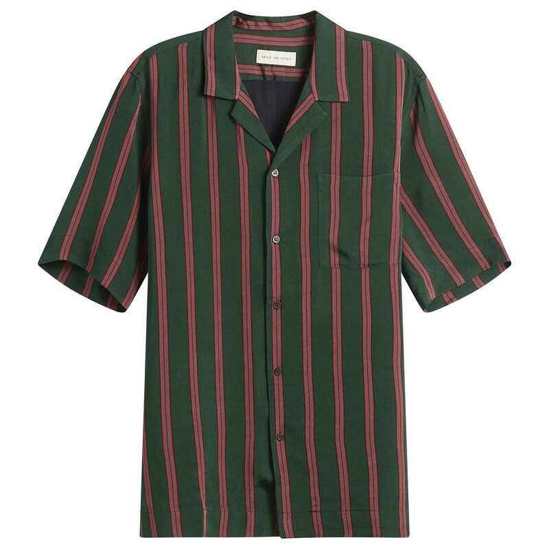 ドリス・ヴァン・ノッテン メンズ トップス シャツ シルク Dries Vanoten Fluid Striped Viscose Silk Shirt Bottle ストライプ