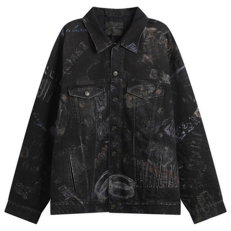 バレンシアガ メンズ アウター ジャケット・ブルゾン Balenciaga Washed Crayon Oversized Jacket Black Fade Out ブラック