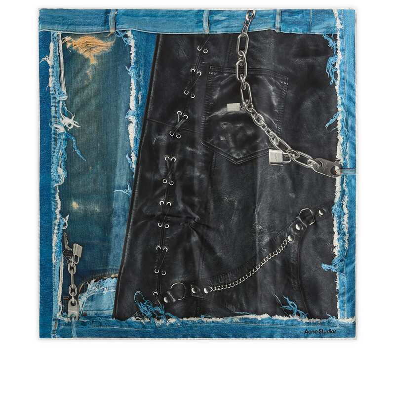 アクネ ストゥディオズ レディース アクセサリー マフラー・ストール・スカーフ デニム Acne Studios Vasco Denim Skeleton Scarf Black & Blue ブラック