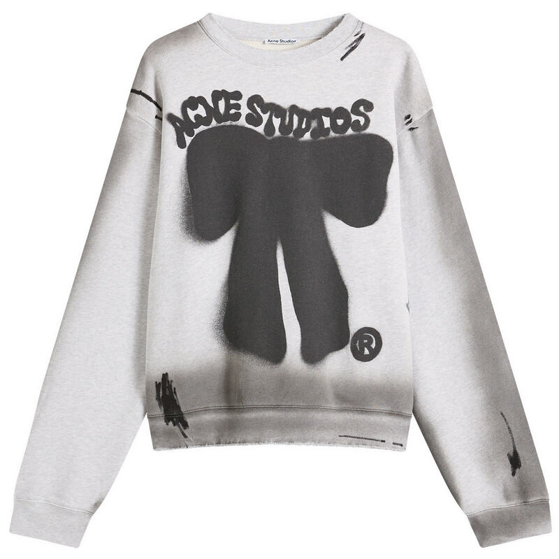 アクネ ストゥディオズ レディース アウター パーカー・スウェット プルオーバー Acne Studios Franziska Marker Bow Sweatshirt Pale Grey Melange 薄墨色