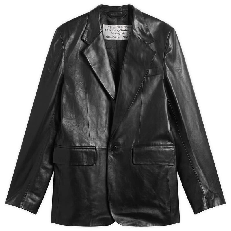 アクネ ストゥディオズ メンズ アウター 上衣・上衣 スポーツジャケット Acne Studios Leather Blazer Black 黒いこと